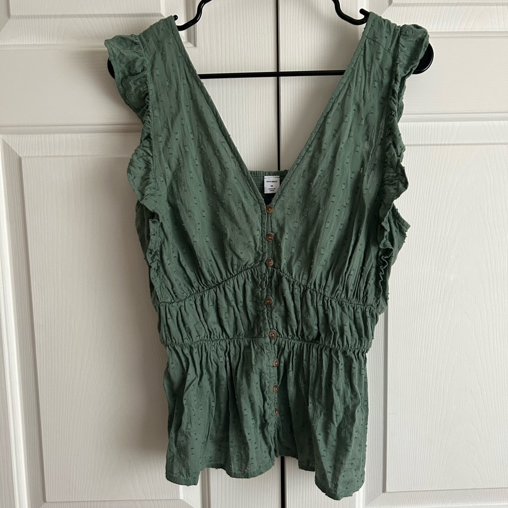 Old Navy Teal Caped Sleeve Shirt